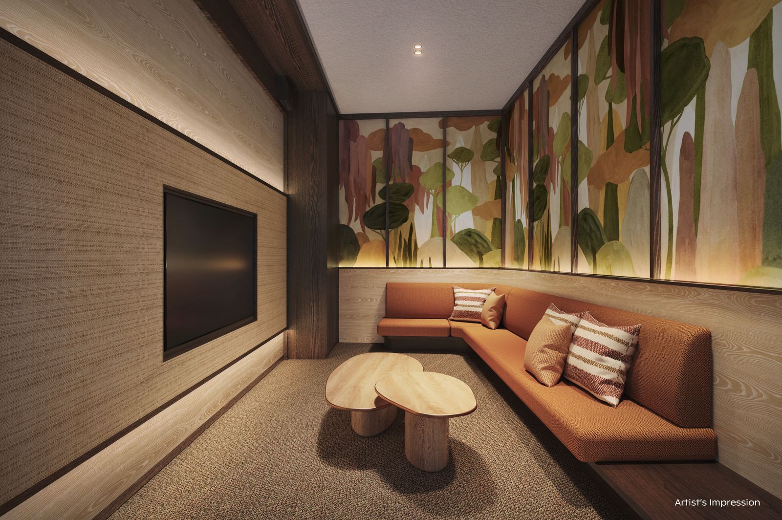 Artist's impression of Entertainment Room 1 at Thomson Reserve